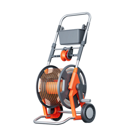 Garden Hose Reel Cart，Hold Up to 150 Ft of 1/2" Hose，Water Hose Carts Tools With Built-In Hose Guide, Rubber+PVC Wheels, Mobile Hose Reel Cart For Outside Garden Lawn Yard