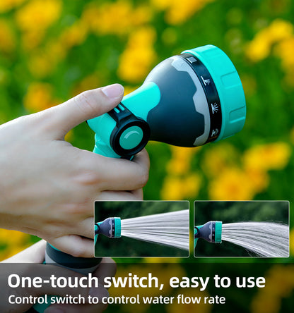 Heavy Duty Garden Hose Nozzle, 10 Spray Patterns Water Hose Sprayer with Thumb Control On/Off Valve, Comfortable Grip, Ideal for Outdoor Watering, Garden, Cleaning, Car Washing